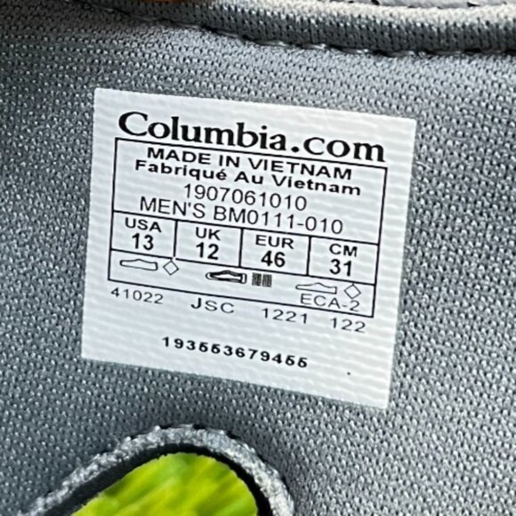 Columbia 2 Strap Mens Size 13 Gray Black Beach Outdoor Walking Strappy Sandals main image 7